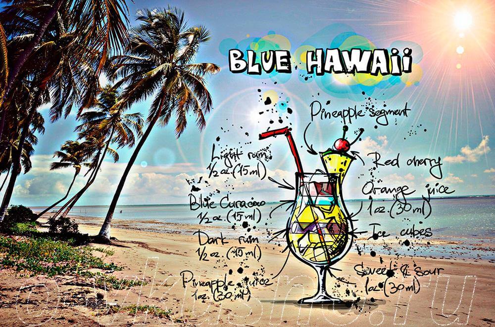 Коктейль Голубые Гавайи (Blue Hawaii)